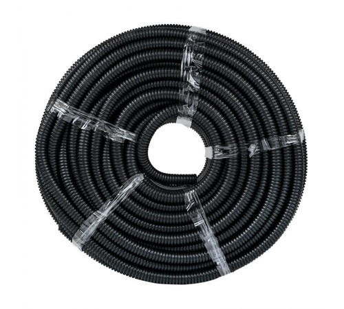 Труба ПНД гибкая гофр. d25мм, тяжёлая с протяжкой, 75м, цвет черный PROxima  tpnd-25-t  EKF