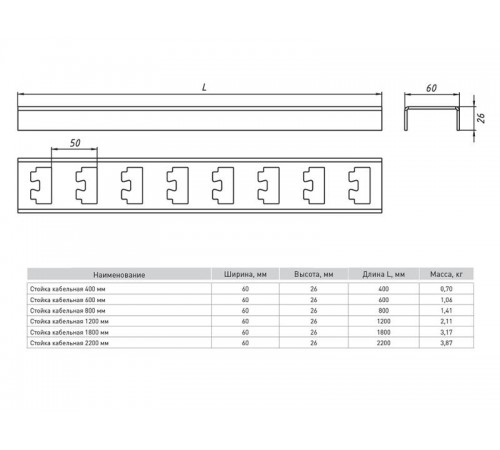 Стойка кабельная 1200мм   sk1200  EKF