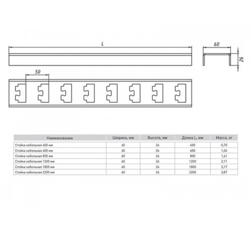 Стойка кабельная 1200мм   sk1200  EKF