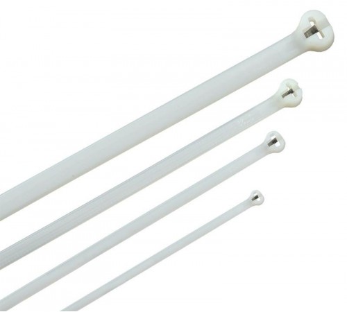 Хомут Хку 2,5х160мм со стальным замком белый (100шт)  UHH34-D025-160-100-K01  IEK