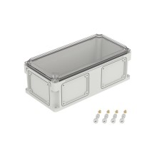 Корпус пластиковый RAM box IP67 400х200х146 мм (высота крышки 21) стенка с выбивными фланцами прозрачная крышка  542211  DKC