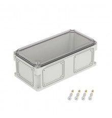 Корпус пластиковый RAM box IP67 400х200х146 мм (высота крышки 21) стенка с выбивными фланцами прозрачная крышка  542211  DKC