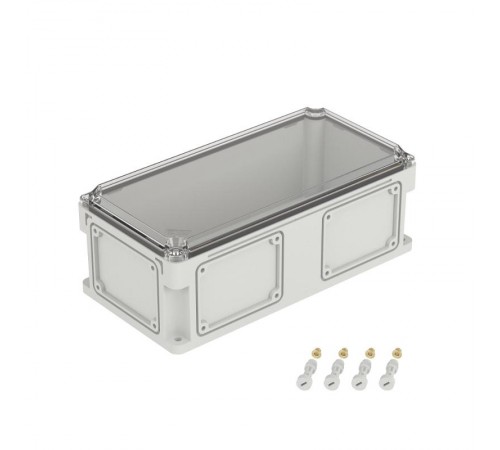 Корпус пластиковый RAM box IP67 400х200х146 мм (высота крышки 21) стенка с выбивными фланцами прозрачная крышка  542211  DKC