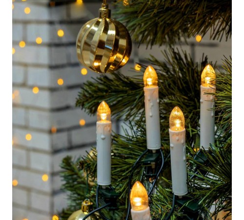 Гирлянда нить ЕGNIG - CAN Свечи, теплый белый, 3,8 м, 220 V, длина провода 1,5 м, 20 LED, IP20  Б0055996  ЭРА