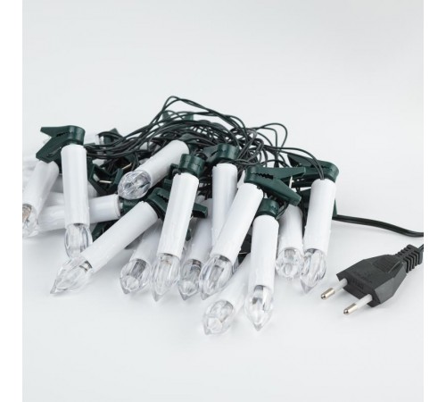 Гирлянда нить ЕGNIG - CAN Свечи, теплый белый, 3,8 м, 220 V, длина провода 1,5 м, 20 LED, IP20  Б0055996  ЭРА