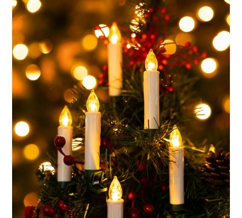 Гирлянда нить ЕGNIG - CAN Свечи, теплый белый, 3,8 м, 220 V, длина провода 1,5 м, 20 LED, IP20  Б0055996  ЭРА