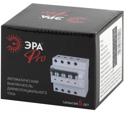 Выключатель автоматический дифференциального тока NO-901-96 АВДТ 63 3P+N C16 30мА тип А Pro  Б0031846  ЭРА