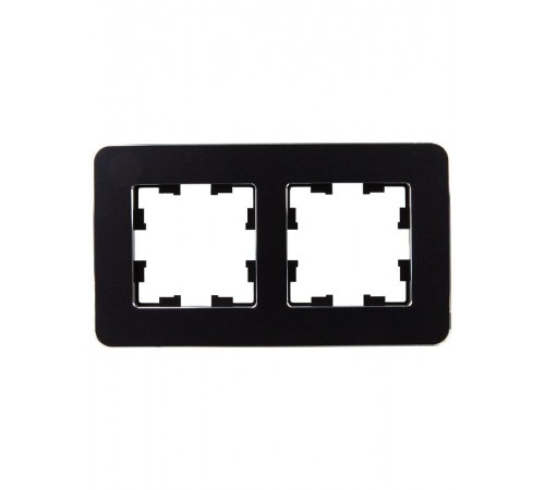BRITE Рамка 2-ая РУ-2-1-Бр металл черный RE  BR-M22-M-01-K02  IEK