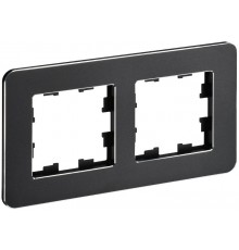 BRITE Рамка 2-ая РУ-2-1-Бр металл черный RE  BR-M22-M-01-K02  IEK