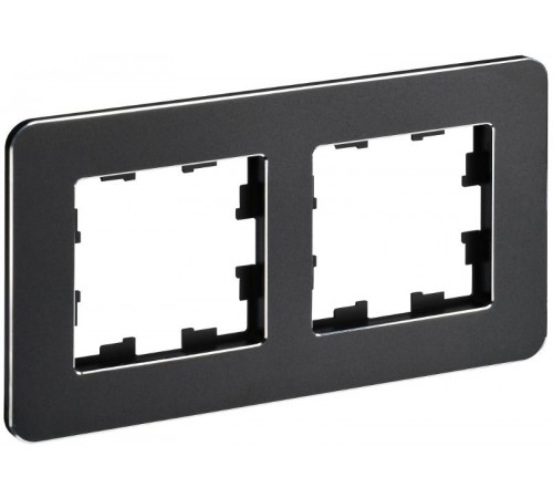 BRITE Рамка 2-ая РУ-2-1-Бр металл черный RE  BR-M22-M-01-K02  IEK