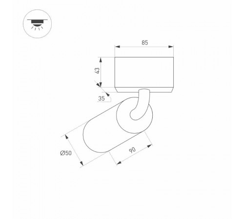 Светильник MAG-SPOT-ROTATE-45-R50-7W Day4000 (BK, 24 deg, 24V) (arlight, IP20 Металл, 3 года)  032650  Arlight