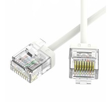 Патч-корд неэкранированный Ultra SLIM CAT6 U/UTP 4х2, 32 AWG, LSZH, белый, 2,1м  RN6UU4521WH-32  DKC