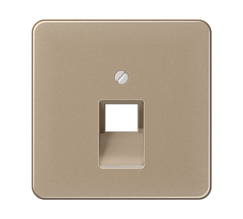 Крышка для одинарных телефонных и компьютерных розеток (UAE), фиксация винтом; металл; золотая бронза; CD500  CD569-1UAGB  Jung