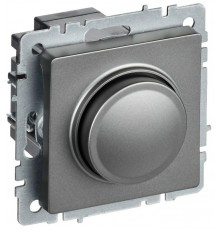 BRITE Светорегулятор поворотно-нажимной 600Вт СС10-1-0-БрС сталь   BR-D20-0600-K46  IEK