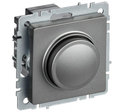 BRITE Светорегулятор поворотно-нажимной 600Вт СС10-1-0-БрС сталь   BR-D20-0600-K46  IEK