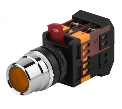 Кнопка управления  ABLF-22 желтый d22мм неон/240В 1з+1р (10/400/3200)  Б0045649  ЭРА