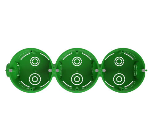 Коробка установочная  KUTS1-68-45-green зеленая 68х45мм для твердых стен с саморезами, один стыковочный узел IP20 KUTS1-68-45-green  Б0061164  ЭРА