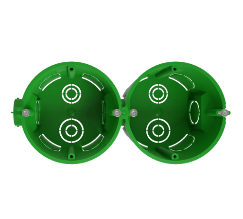 Коробка установочная  KUTS1-68-45-green зеленая 68х45мм для твердых стен с саморезами, один стыковочный узел IP20 KUTS1-68-45-green  Б0061164  ЭРА