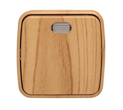 Выключатель 1-клавишный ОП Минск 10А с индикатором светлое дерево EKF  EGV10-121-30  EKF