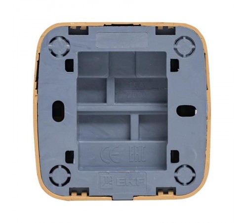 Выключатель 1-клавишный ОП Минск 10А с индикатором светлое дерево EKF  EGV10-121-30  EKF