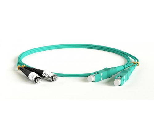 FC-D2-503-FC/PR-SC/PR-H-8M-LSZH-AQ Патч-корд волоконно-оптический (шнур) MM 50/125(OM3), FC-SC, duplex, LSZH, 8 м  425808  Hyperline