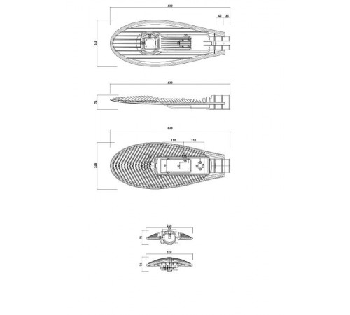 Светильник светодиодный консольный уличный ДКУ SPP-5-60-5K-W 60Вт 5000К IP65 9000лм 620x245x7  Б0029441  ЭРА