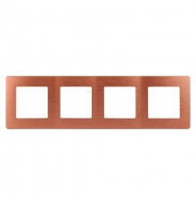 Рамка для розеток и выключателей серия 12 12-5104-14 на 4 поста, сатин, медь  Б0052537  ЭРА