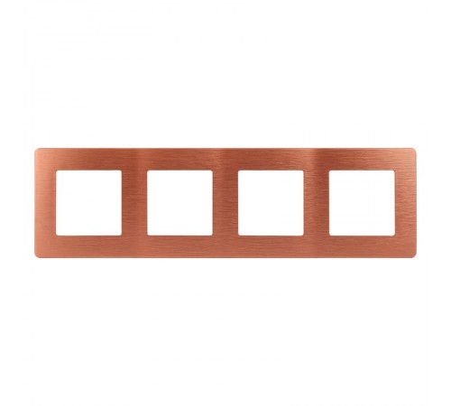 Рамка для розеток и выключателей серия 12 12-5104-14 на 4 поста, сатин, медь  Б0052537  ЭРА