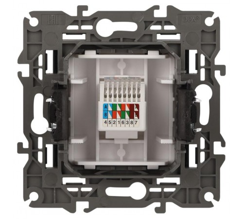 14-3107-05 Розетка RJ45, IP20, антрацит  Б0034306  ЭРА