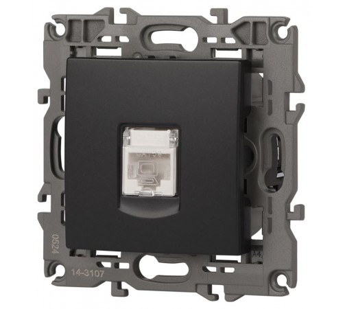 14-3107-05 Розетка RJ45, IP20, антрацит  Б0034306  ЭРА