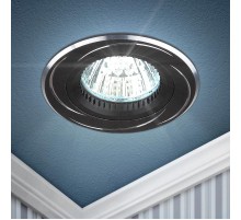 Светильник встраиваемый под лампу KL34 AL/BK/1 штампованный поворотный MR16,12V, 50W белый (50/2400)  Б0049558  ЭРА