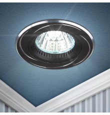 Светильник встраиваемый под лампу KL34 AL/BK/1 штампованный поворотный MR16,12V, 50W белый (50/2400)  Б0049558  ЭРА