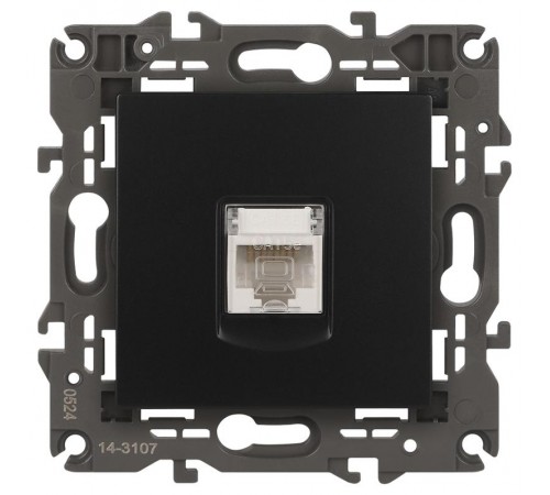 14-3107-05 Розетка RJ45, IP20, антрацит  Б0034306  ЭРА