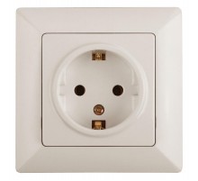 4-202-02 Intro Розетка 2P+E Schuko, 16А-250В, СУ, Solo, сл.кость  Б0043313  Intro