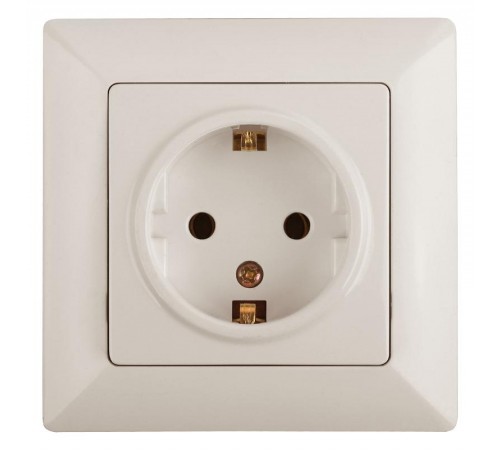 4-202-02 Intro Розетка 2P+E Schuko, 16А-250В, СУ, Solo, сл.кость  Б0043313  Intro