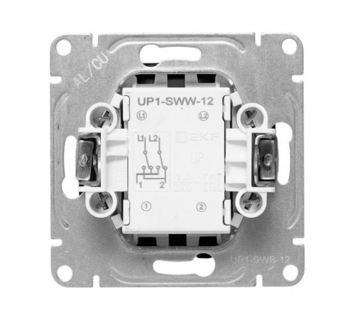 Механизм выключателя, одноклавишный, перекрёстный, чёрный Эпика EKF  UP1-SWB-12  EKF
