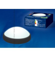 Светильник светодиодный пылевлагозащищенный для ЖКХ ULW-O03-8W/NW IP65 BLACK овал пласт 8Вт 560 Лм 4500 К белый свет IP65 220Ва черн  11133  Uniel