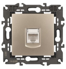 14-3107-04 Розетка RJ45, IP20, шампань  Б0034305  ЭРА