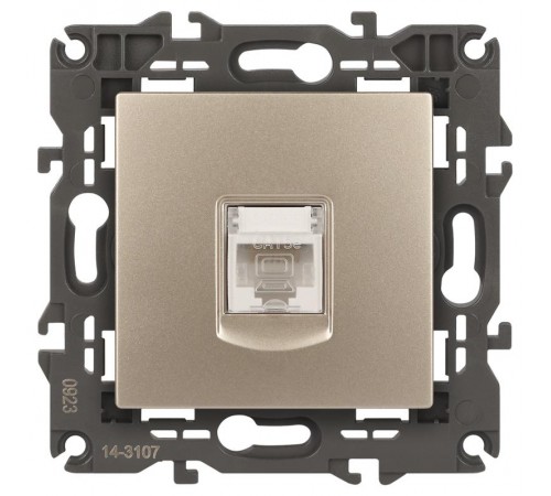 14-3107-04 Розетка RJ45, IP20, шампань  Б0034305  ЭРА