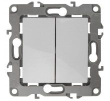 Выключатель двойной 12-1104-01  10АХ-250В,  белый  Б0014645  ЭРА