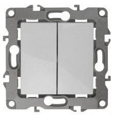 Выключатель двойной 12-1104-01  10АХ-250В,  белый  Б0014645  ЭРА