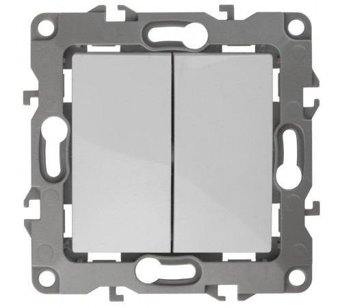 Выключатель двойной 12-1104-01  10АХ-250В,  белый  Б0014645  ЭРА