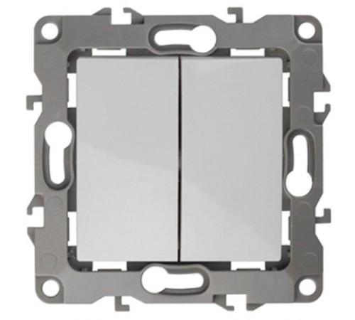 Выключатель двойной 12-1104-01  10АХ-250В,  белый  Б0014645  ЭРА