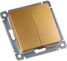 Выключатель скрытой установки, двухклавишный, механизм, цвет золото  ВС10-451-07  HEGEL