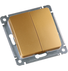 Выключатель скрытой установки, двухклавишный, механизм, цвет золото  ВС10-451-07  HEGEL