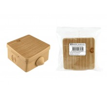 Коробка распределительная о/п 65х65х50мм, крышка, сосна, IP54, 4вх. инд. штрихкод  SQ1401-0711  TDM