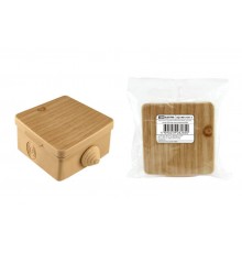 Коробка распределительная о/п 65х65х50мм, крышка, сосна, IP54, 4вх. инд. штрихкод  SQ1401-0711  TDM