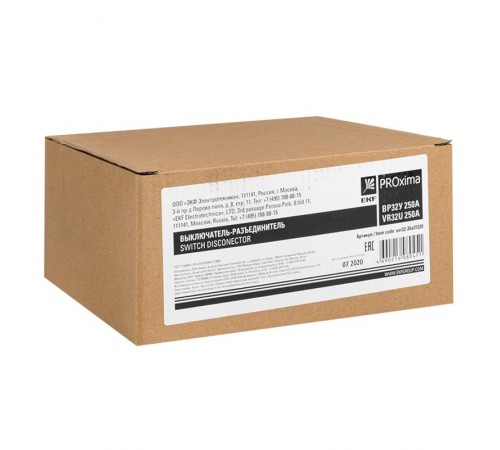 Выключатель-разъединитель ВР32У-35А31220 250А, 1 направление с д/г камерами, несъемная левая/правая рукоятка EKF MAXima PROxima  uvr32-35a31220  EKF