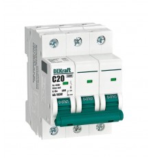 Выключатель автоматический без теплозащиты трехполюсный ВА-103М 3P 20А характеристика C 6кА  12521DEK  Dekraft