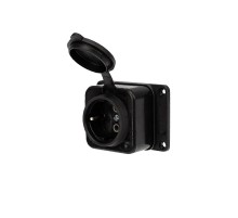 Розетка штепсельная влагозащищенная, с/з,16 А, IP54 каучук  111-111  REXANT